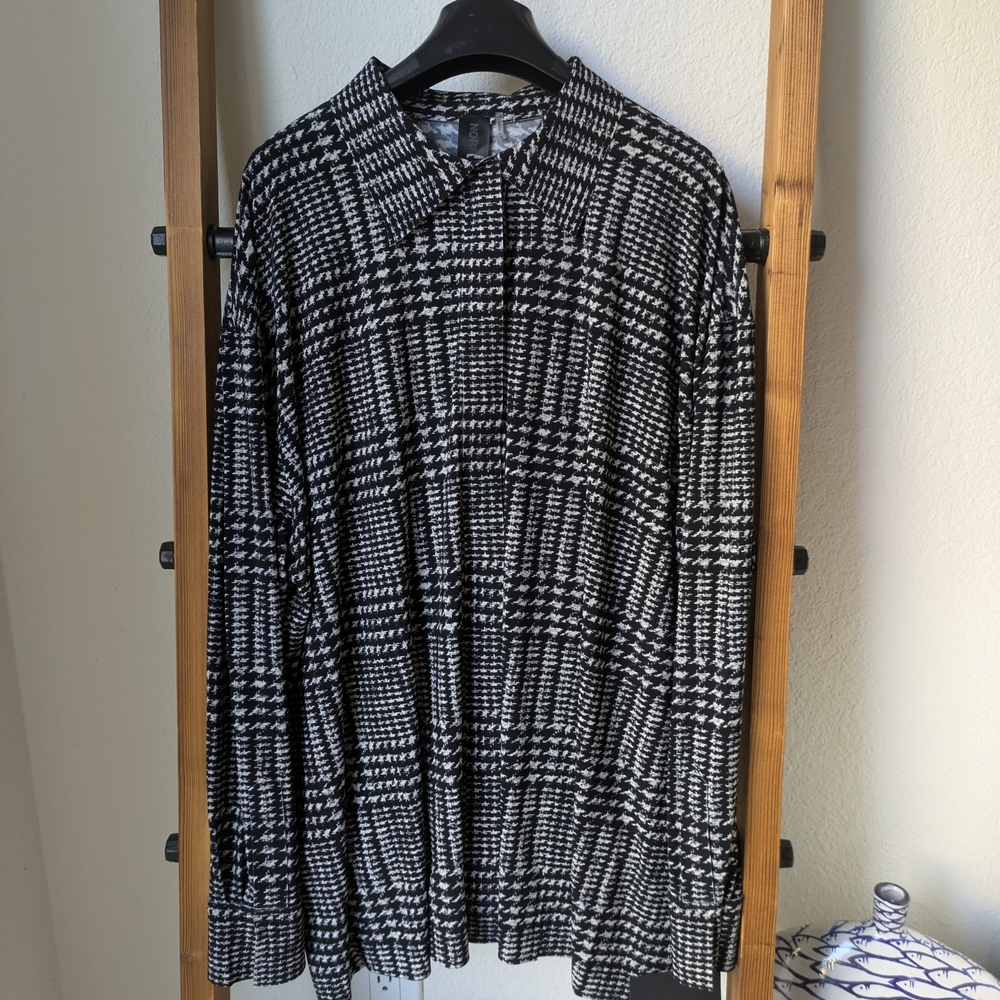 NWT Norma Kamali Black and White Oversized Boyfriend Shirt - Size S